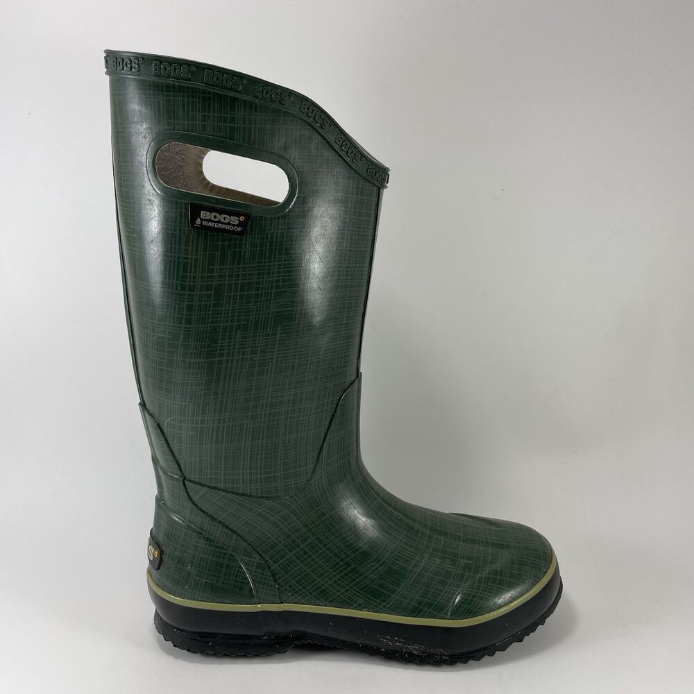 Bogs Tall Rain Boots Womens Size 6 Hunter Green Rubber Waterproof Mud Outdoor